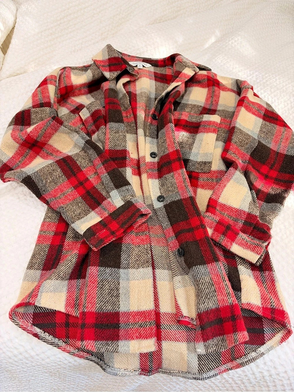 Davi&Dani Plaid Shirt Jacket in Red & Black Size Medium